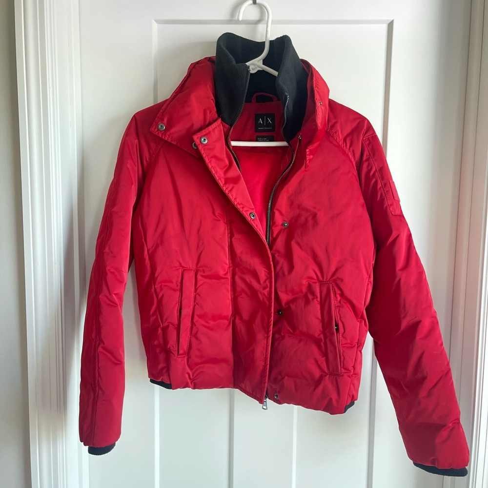 Armani Exchange Red Puffer Jacket - image 1